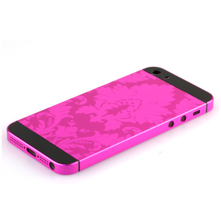 Matte hot pink iPhone 5 5s SE housing flower design No1